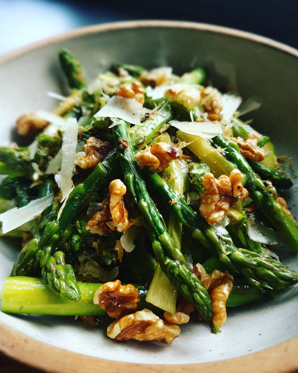 Raw Asparagus Salad with Walnuts & Parmesan | Alexandra's Kitchen - detail 2