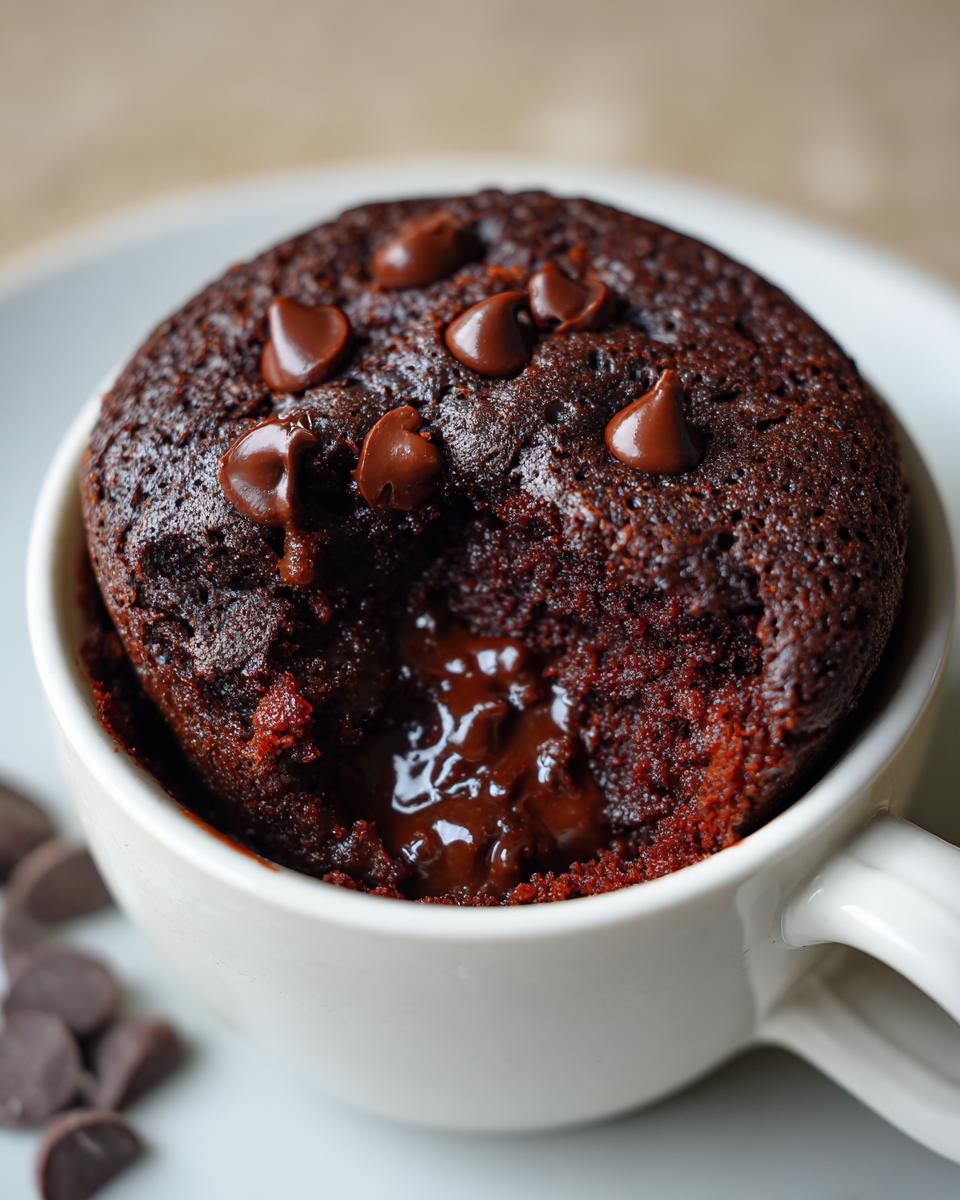 Craving a 5-Minute Chocolate Chip Mug Brownie? 5 Chocolate Chip Mug Brownie (Fudgy Center) - detail 2