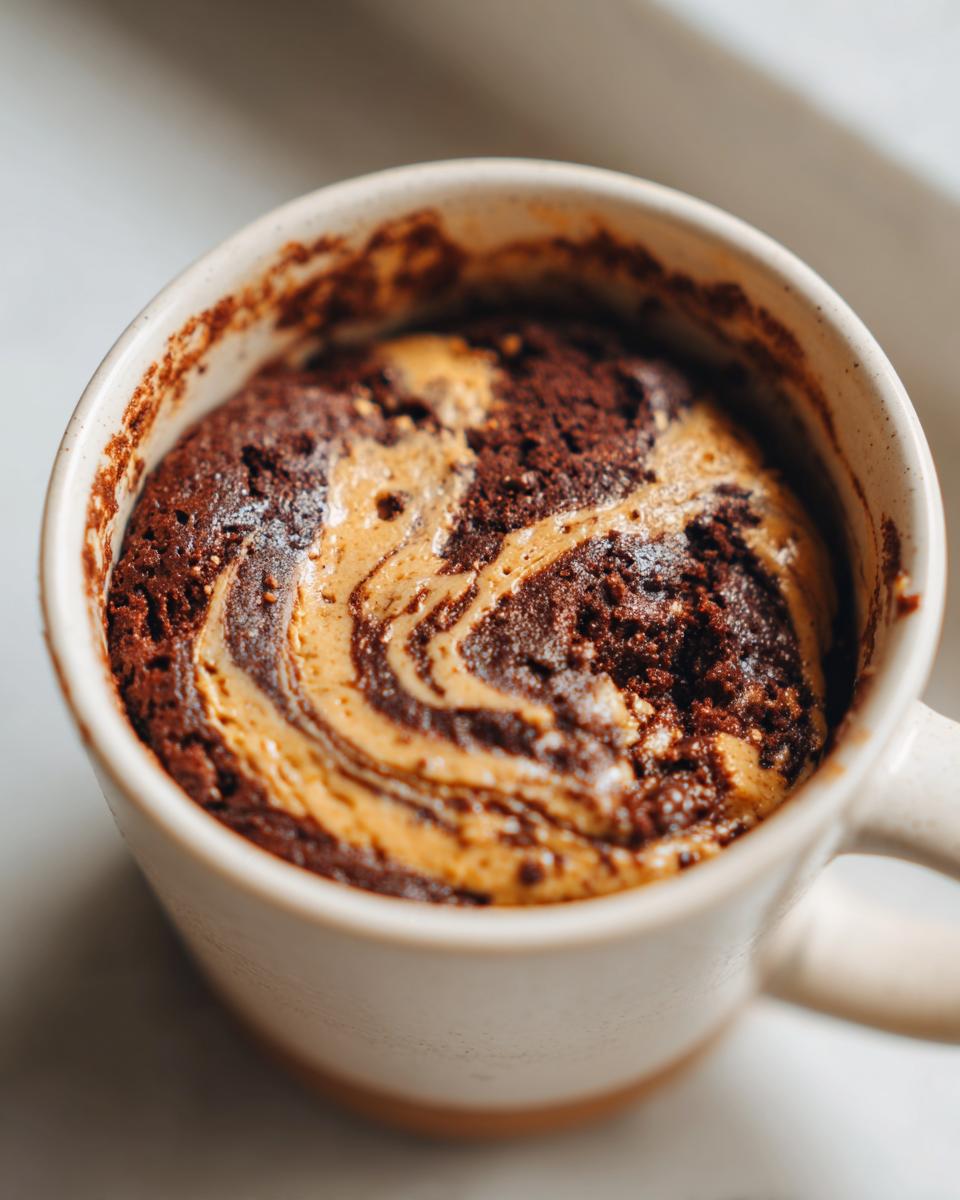 Irresistible: 3-Min Peanut Butter Chocolate Mug Cake Swirl