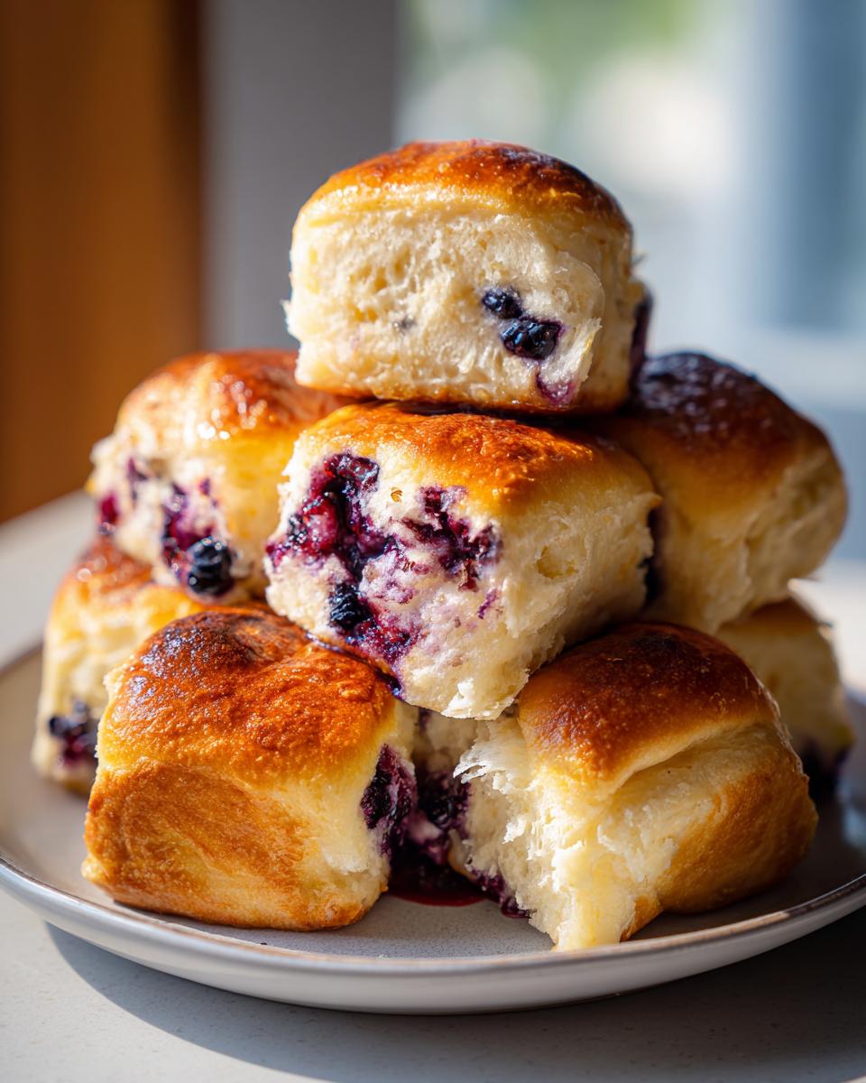 Sourdough Blueberry Breakfast Rolls (Soft Pull-Apart) - detail 2