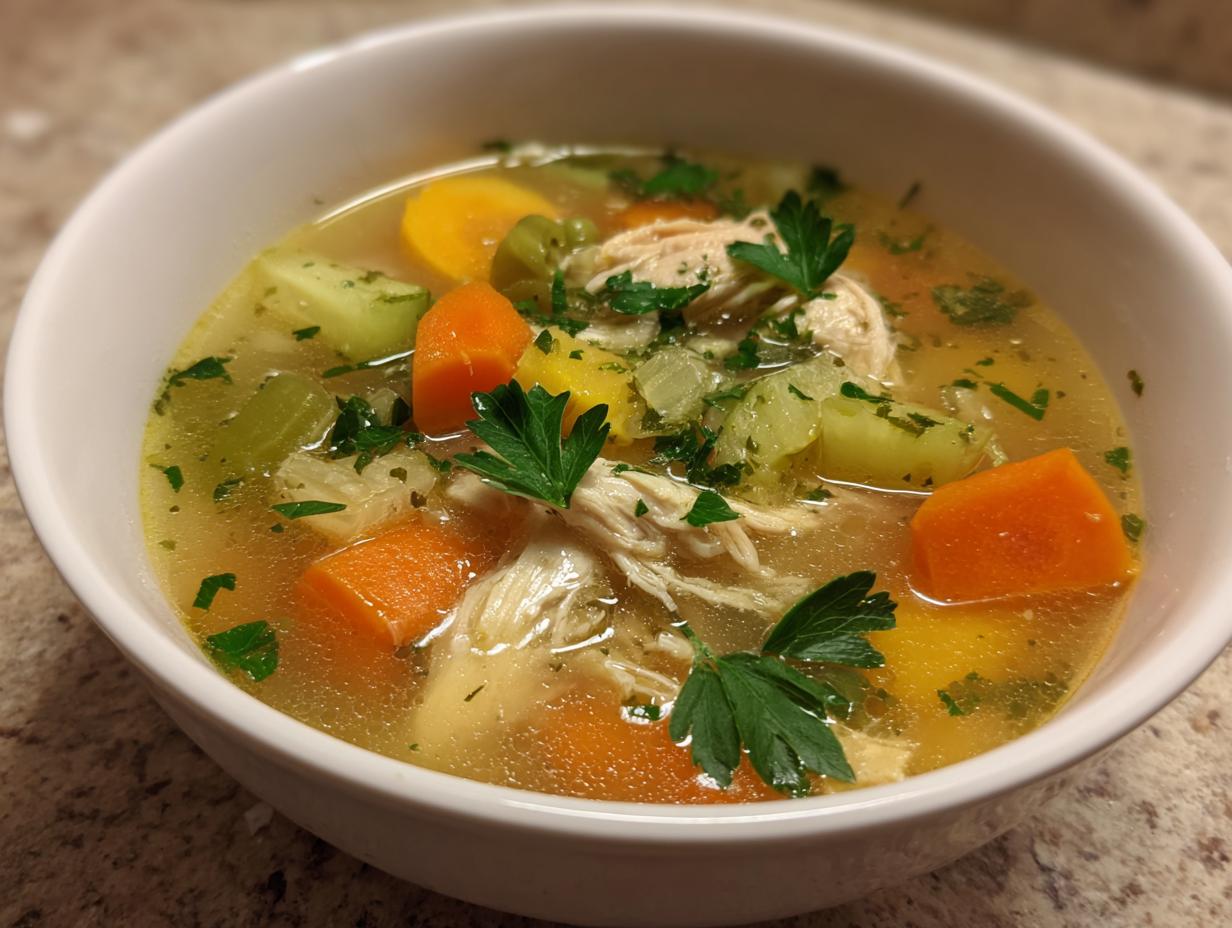 Simple Lemony Chicken Soup with Spring Veggies - detail 2