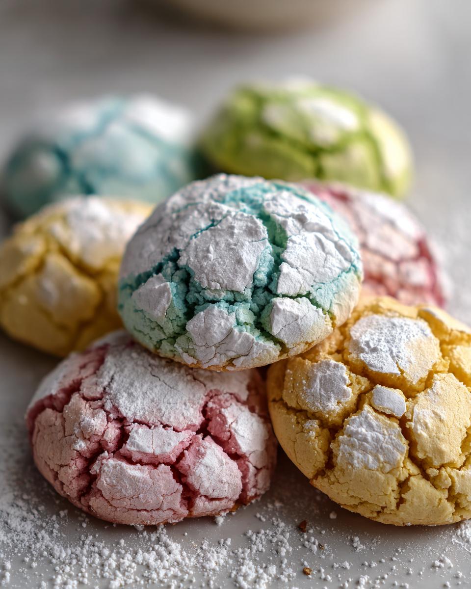 Springtime Crinkle Cookies: A Burst of Pastel Charm - Pin Desserts - detail 1