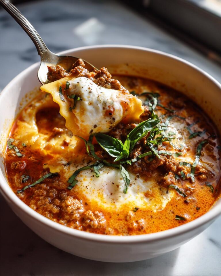 Creamy Lasagna Soup with Ground Beef