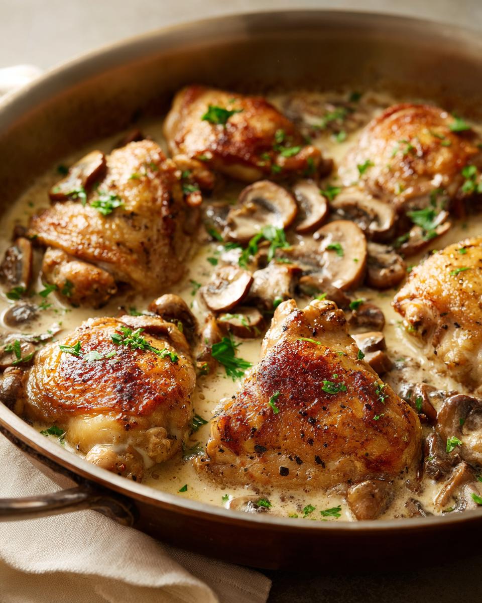 Best Creamy Mushroom Chicken Thighs Skillet: 1 Recipe! 4 Creamy Mushroom Chicken Thighs Skillet - detail 1