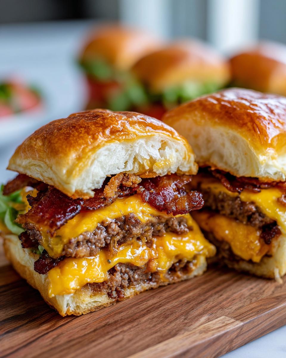 Unbelievably Good: 12 Mini Croissant Smash Burgers 4 mini croissant smash burger sliders party easy bite size - detail 1