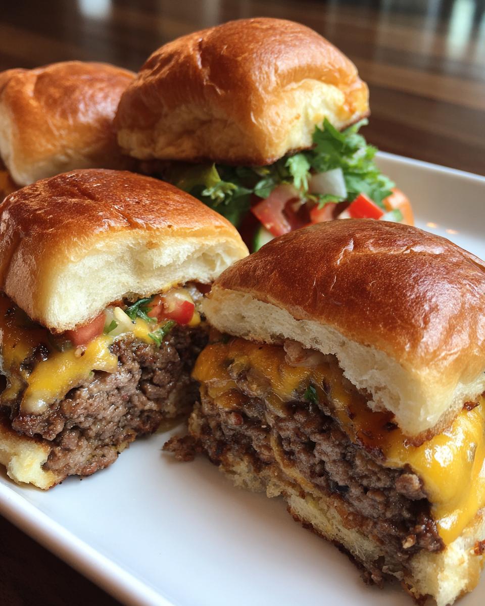 Unbelievably Good: 12 Mini Croissant Smash Burgers 5 mini croissant smash burger sliders party easy bite size - detail 2