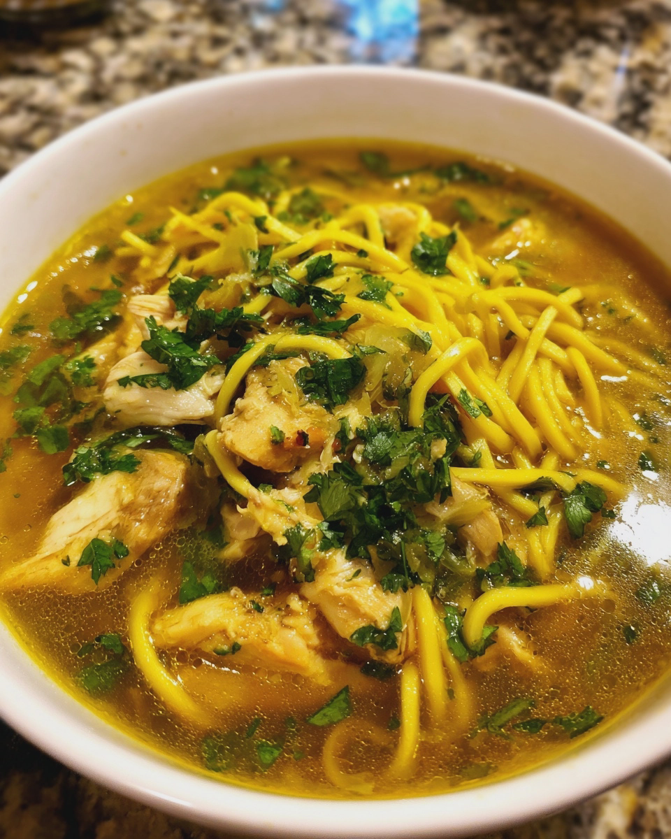 Classic Ginger Garlic Chicken Noodle Soup - detail 1