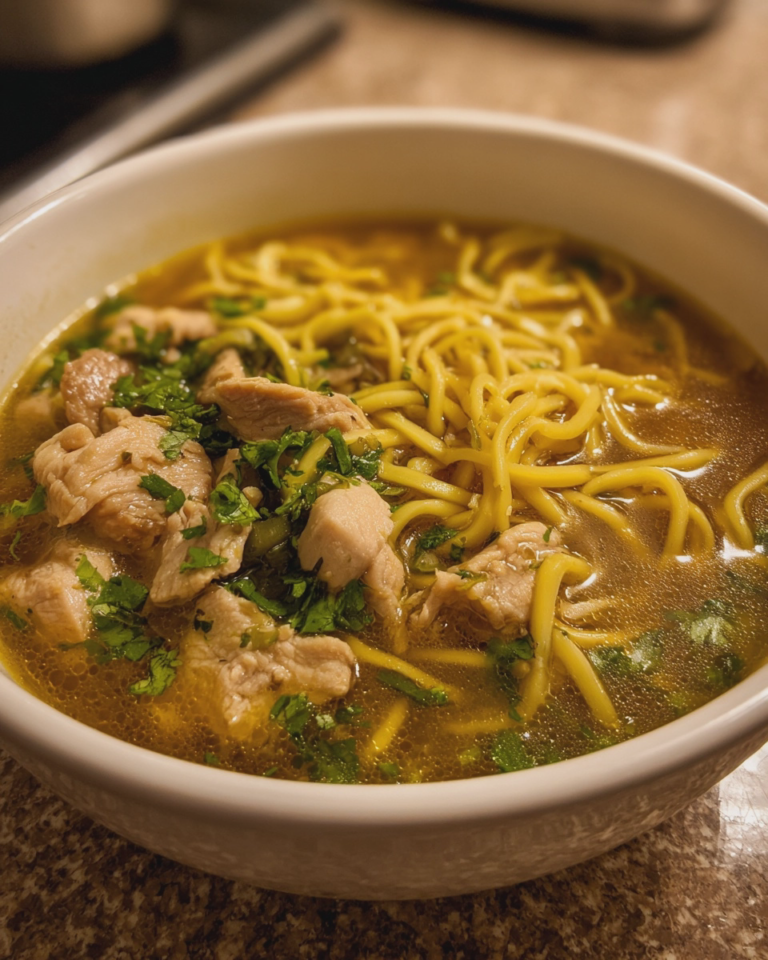 Classic Ginger Garlic Chicken Noodle Soup