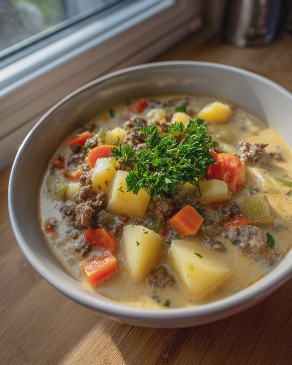 Delicious Hamburger Potato Soup Recipe â€“ Easy & Creamy! - detail 2