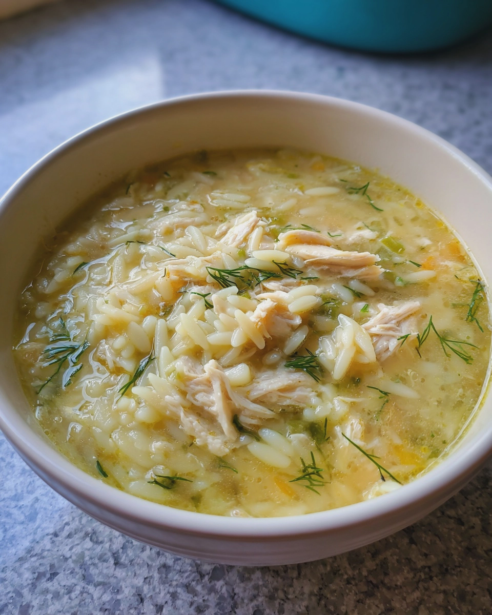 Slow Cooker Greek Lemon Chicken Soup